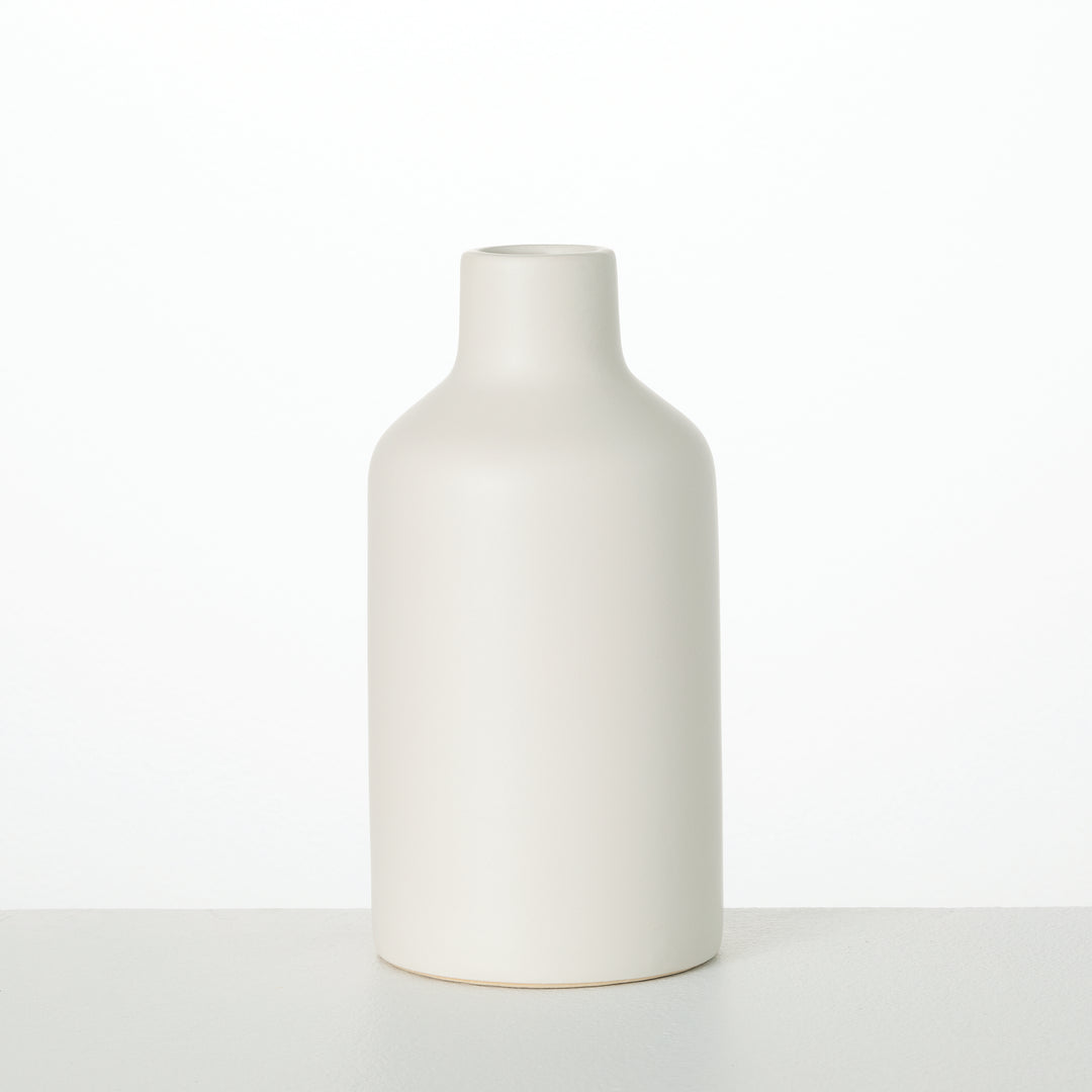 Bottle Vase Ceramic, Matte White