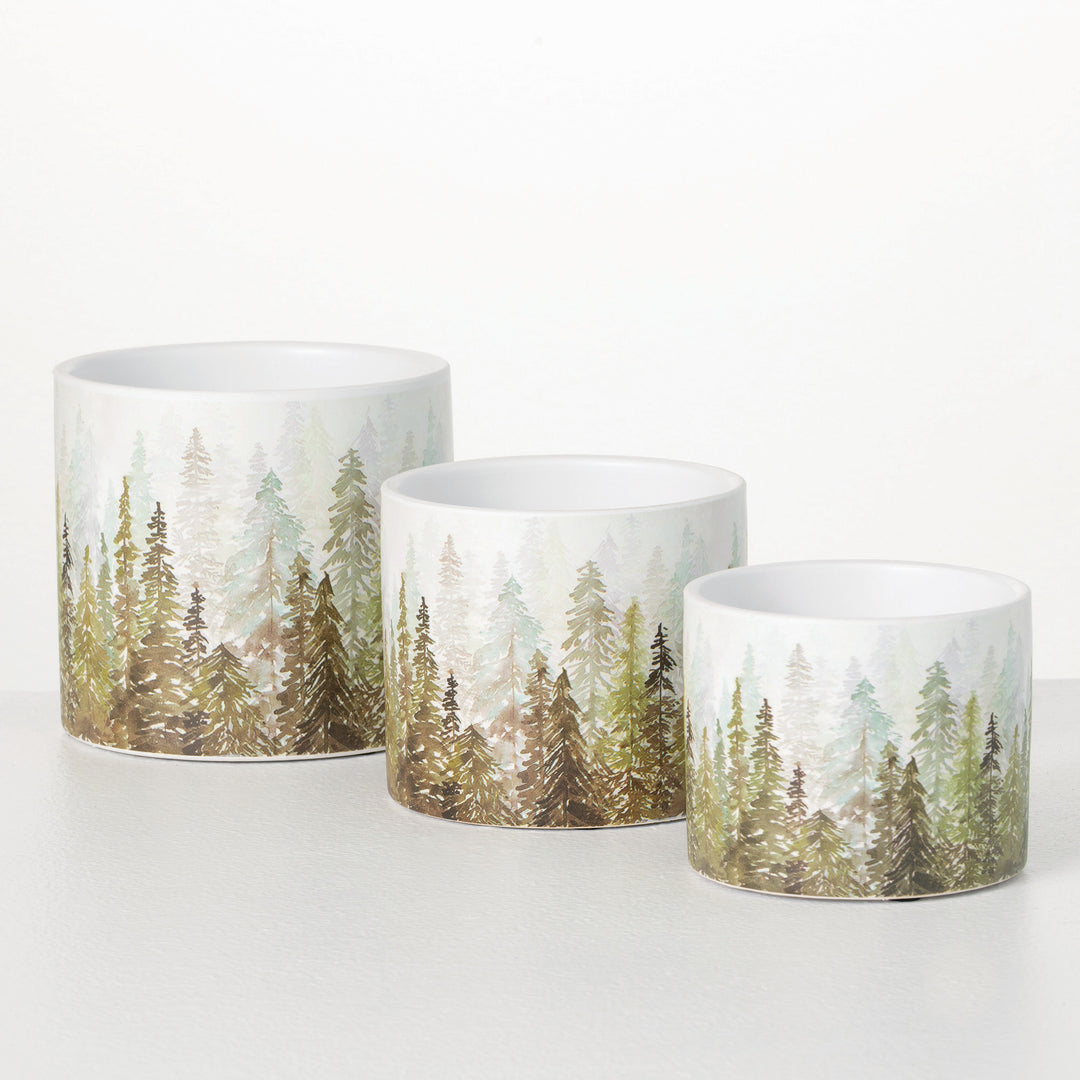 Tree Design Ceramic Pots
