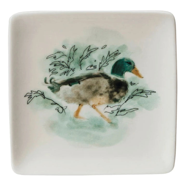 Watercolor Animal Stoneware Dish, 4" x 4"