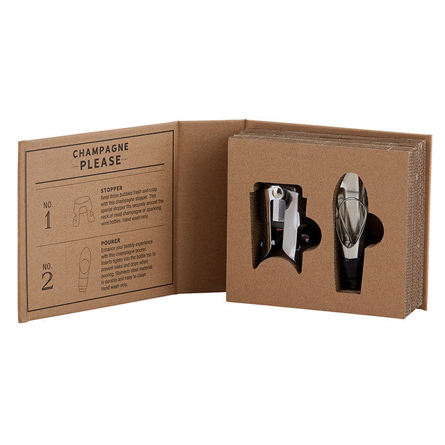 "Champagne Please" Stopper Book Box Set