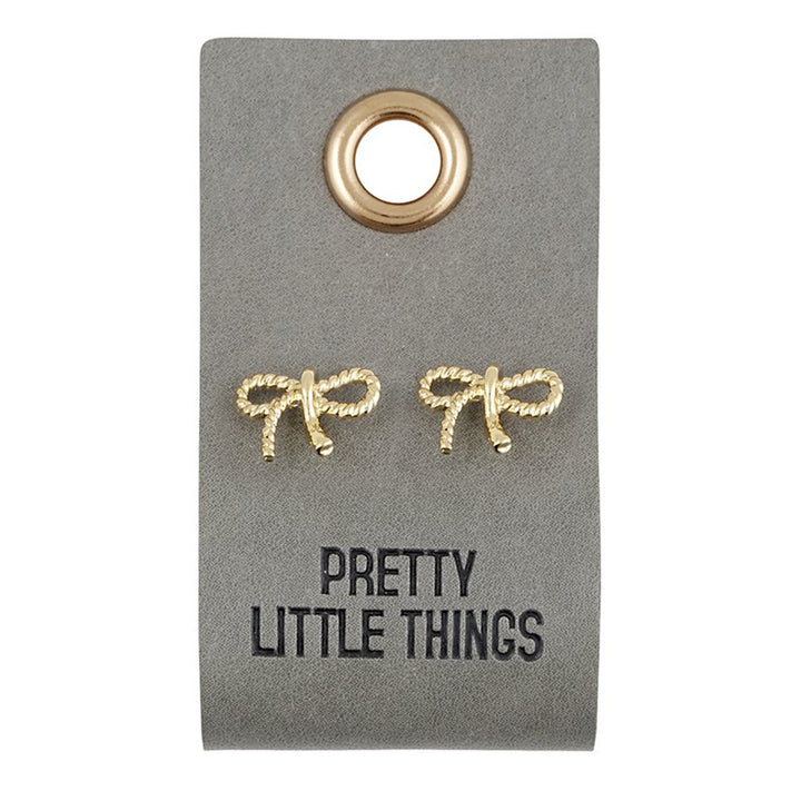 Bow Earrings Leather Gift Tag