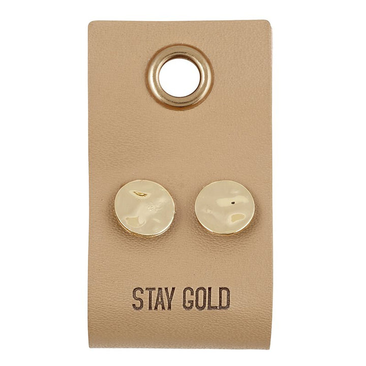 Circle Stud Earrings Leather Gift Tag