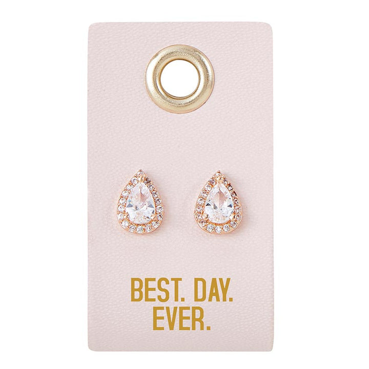 Stud Love Earrings Leather Gift Tag