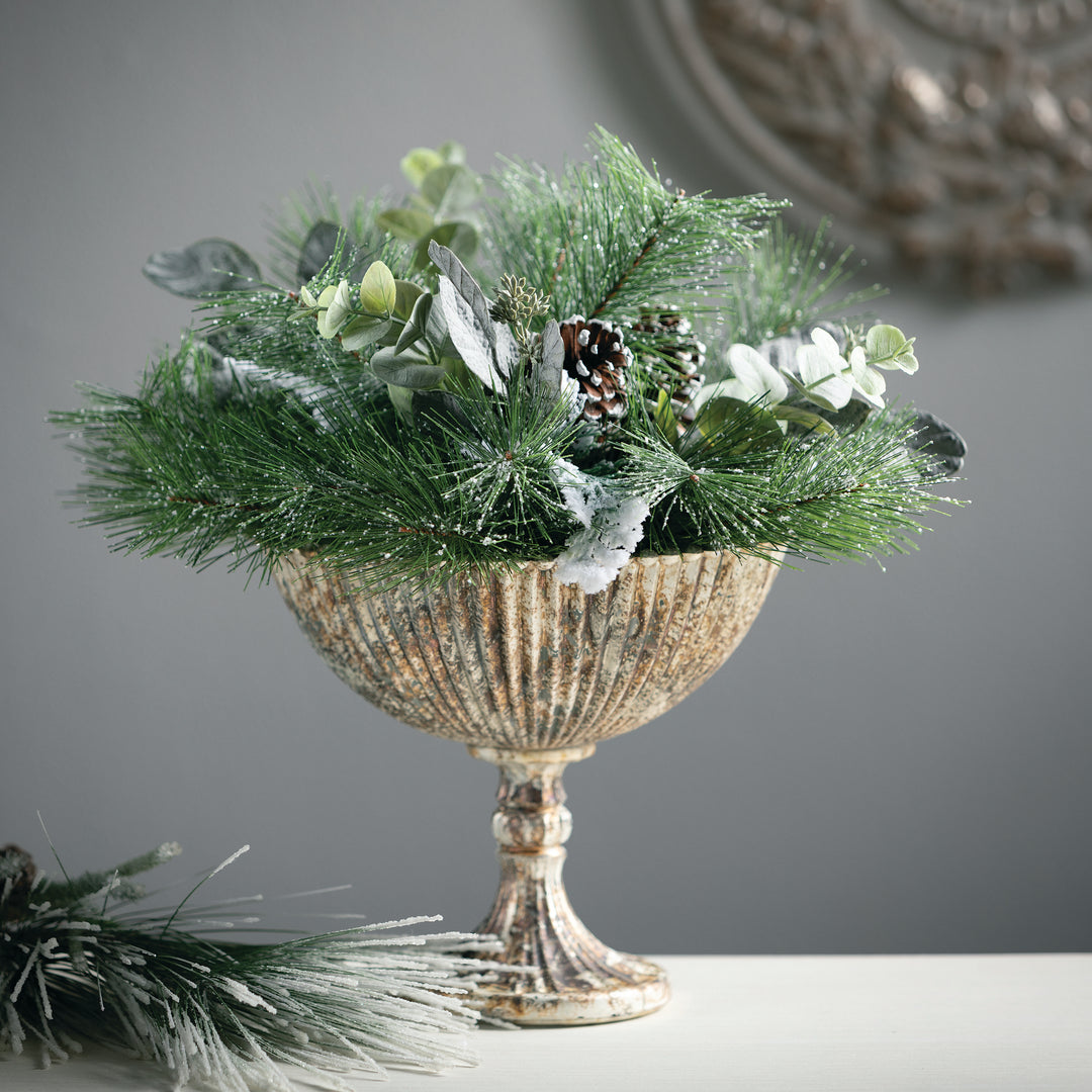 Mercury Glass Pedestal Vase, SM