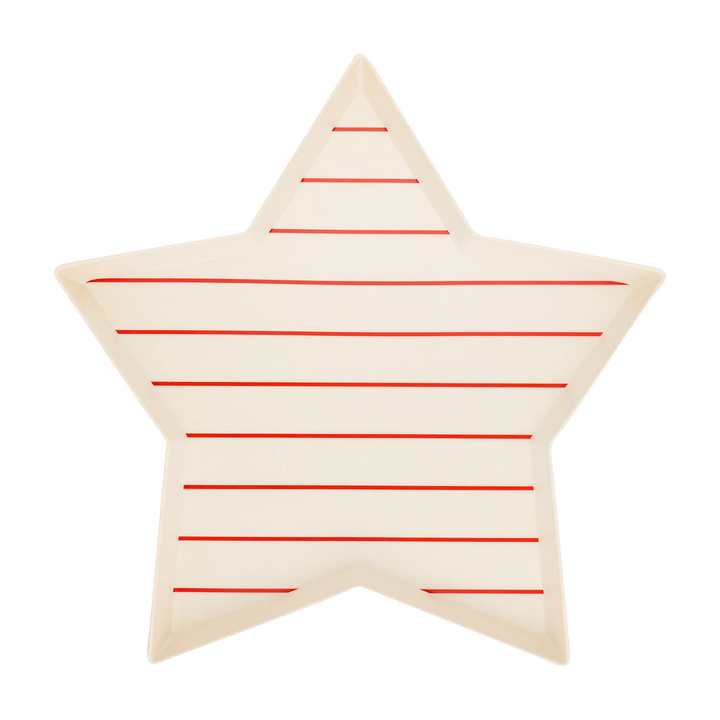 Star Shaped Red Stripe Reusable Bamboo Tray