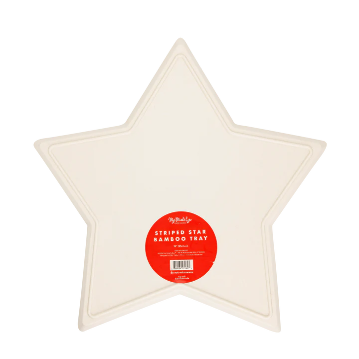 Star Shaped Red Stripe Reusable Bamboo Tray