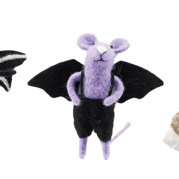 Handmade Wool Felt Halloween Mice