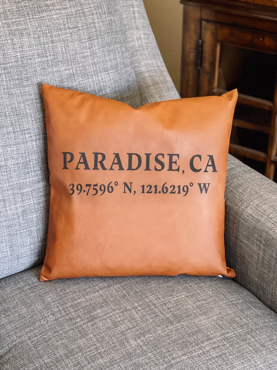 Custom Destination Throw Pillow with Coordinates 15x15