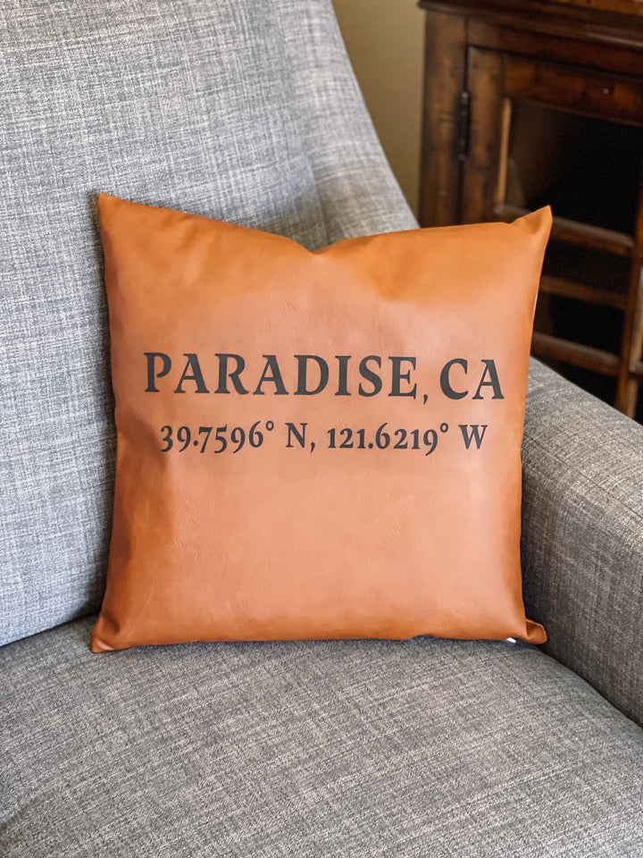 Custom Destination Throw Pillow with Coordinates 15x15