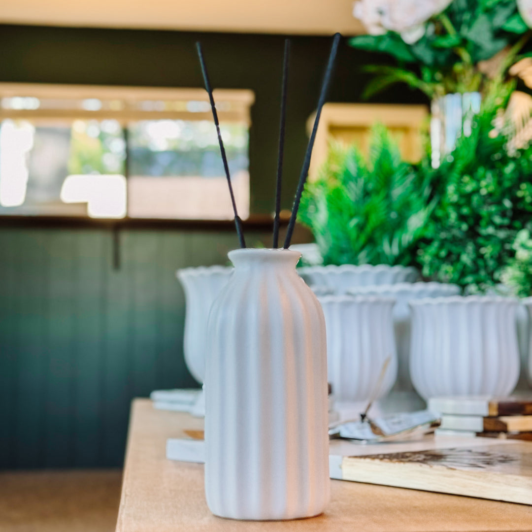 White Ceramic Reed Diffuser Vase