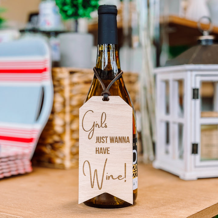 Wooden Wine Gift tags
