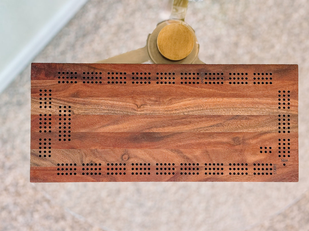 Handmade Wooden Cribbage Board Set