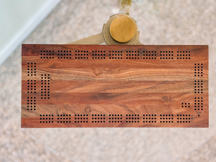 Handmade Wooden Cribbage Board Set