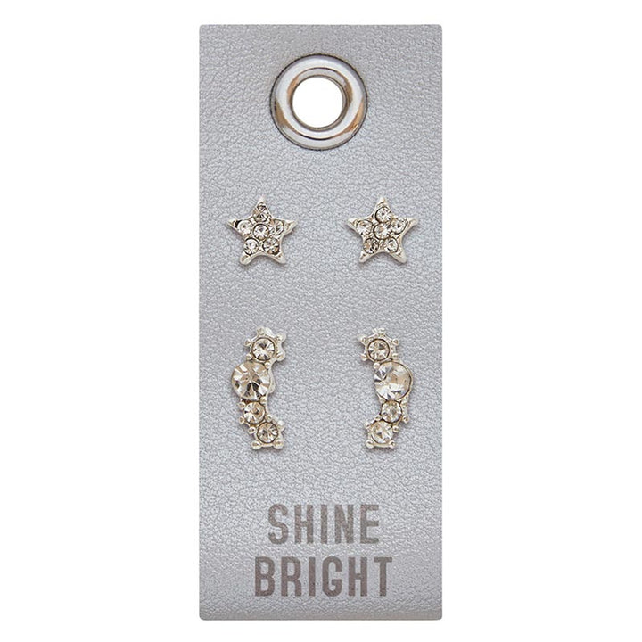 "Shine Bright" Earring Set Leather Gift Tag