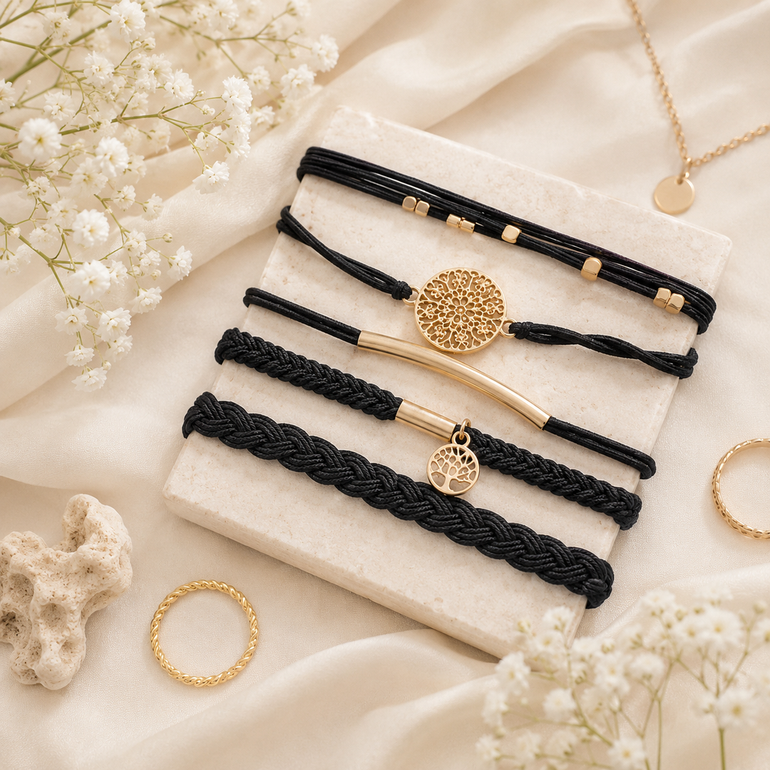 Multi Layer Bracelet + Hair Ties, Assorted