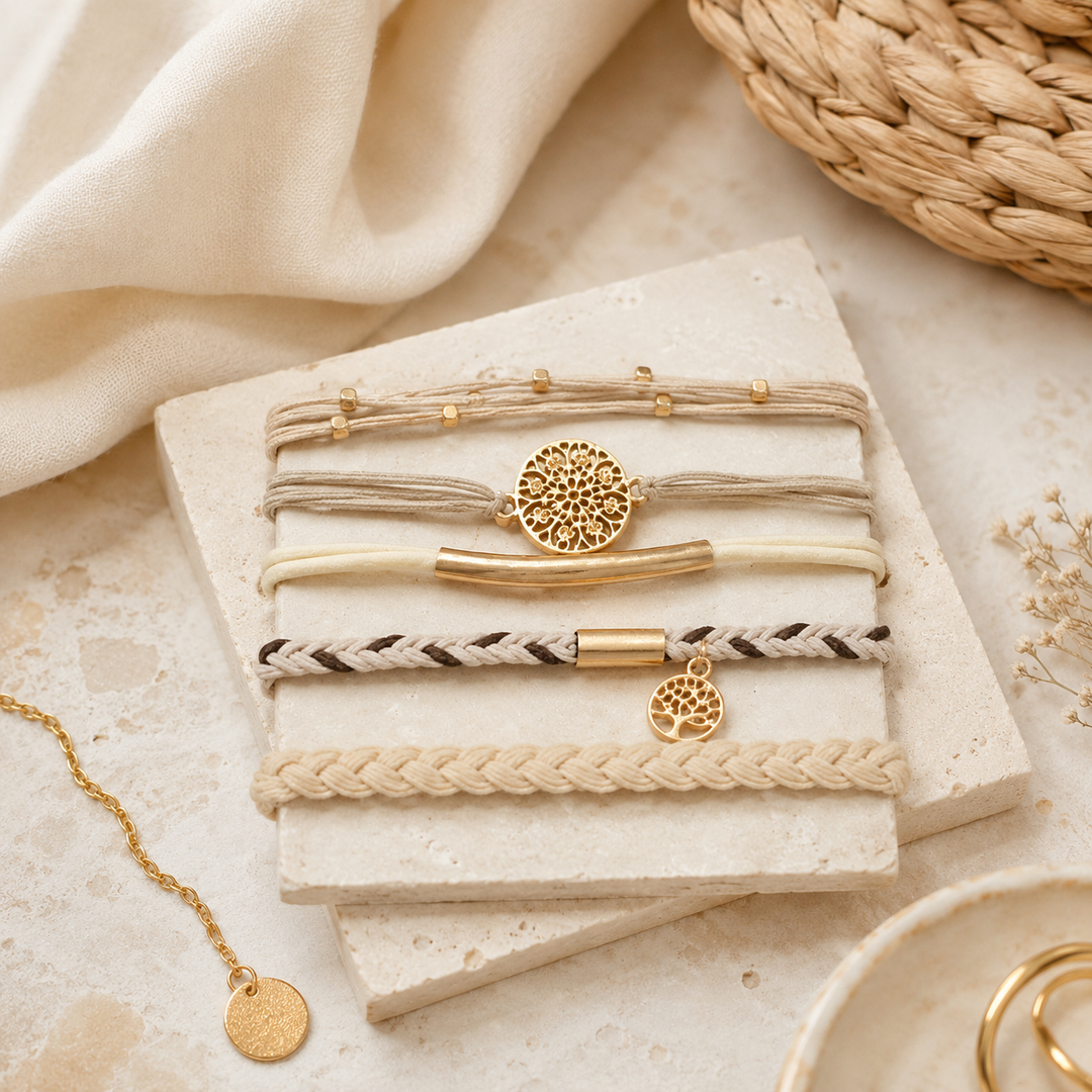 Multi Layer Bracelet + Hair Ties, Assorted