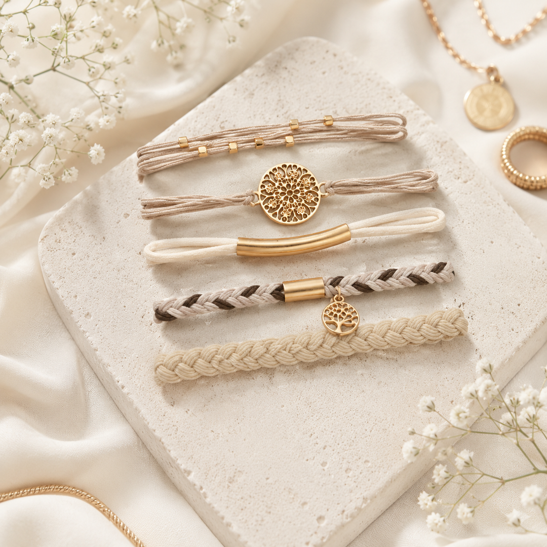 Multi Layer Bracelet + Hair Ties, Assorted