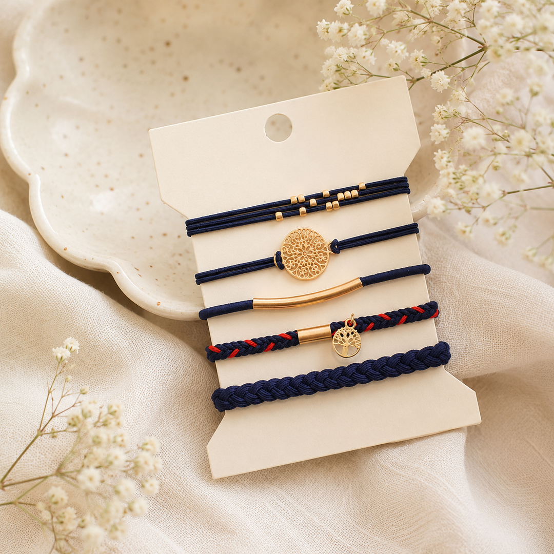 Multi Layer Bracelet + Hair Ties, Assorted