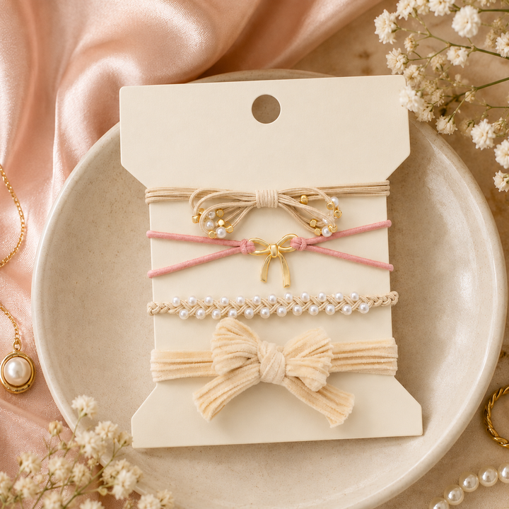 Multi Layer Bracelet + Hair Ties, Assorted
