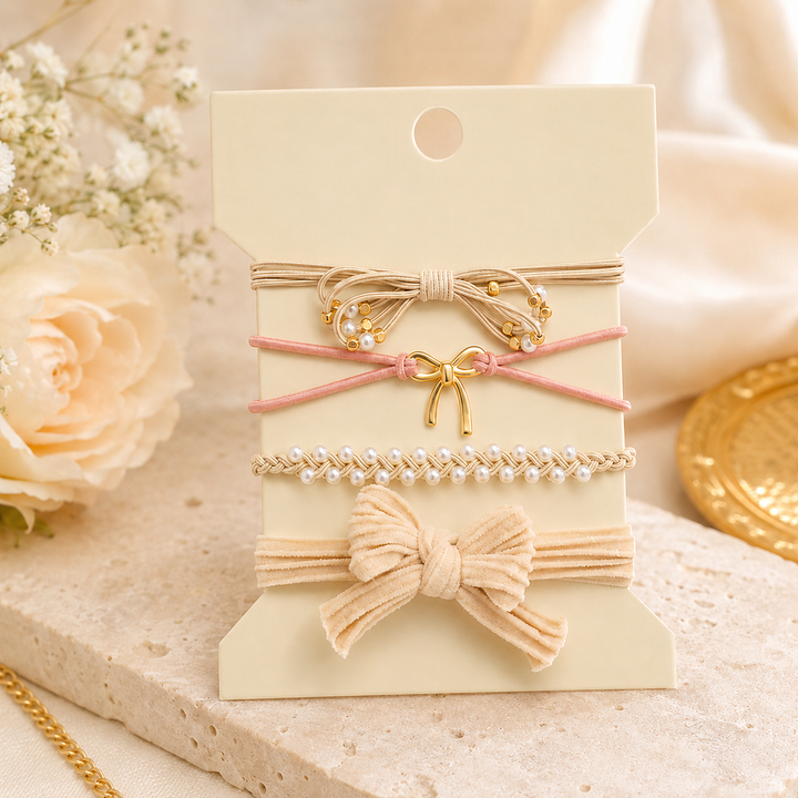 Multi Layer Bracelet + Hair Ties, Assorted
