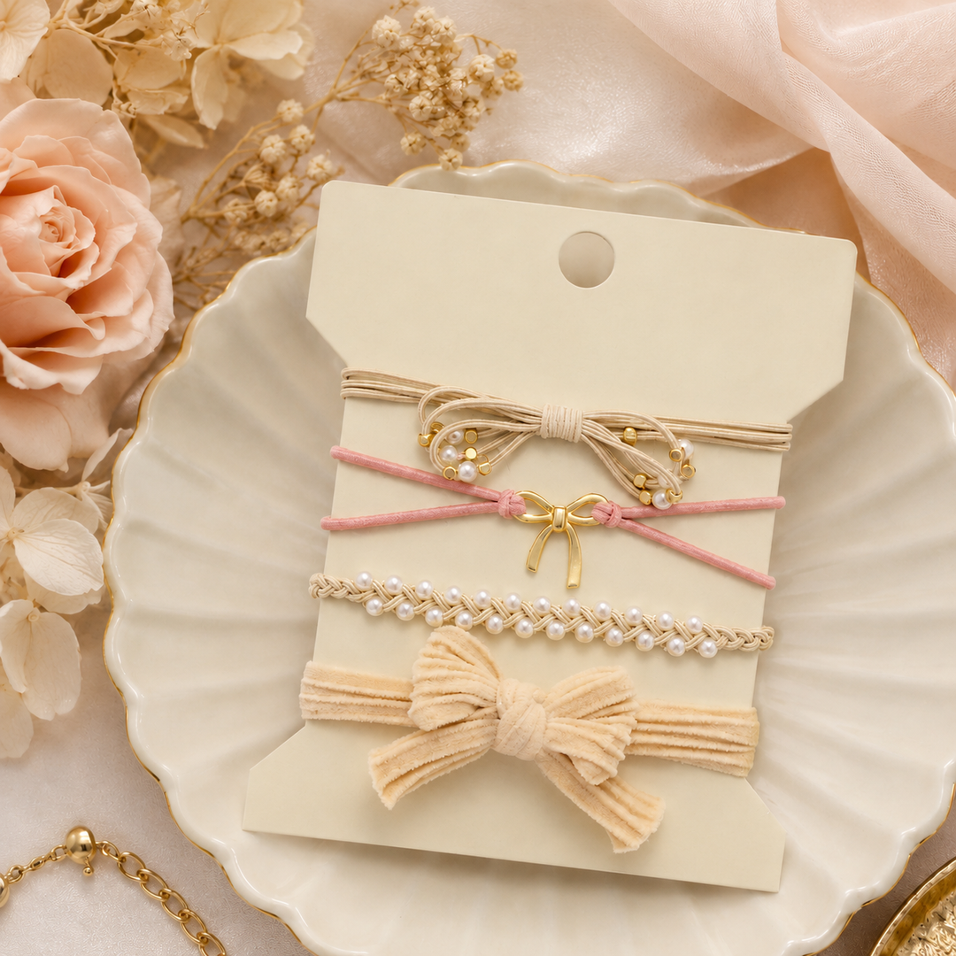 Multi Layer Bracelet + Hair Ties, Assorted