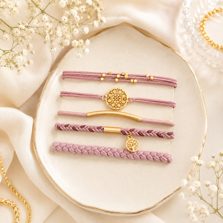 Multi Layer Bracelet + Hair Ties, Assorted