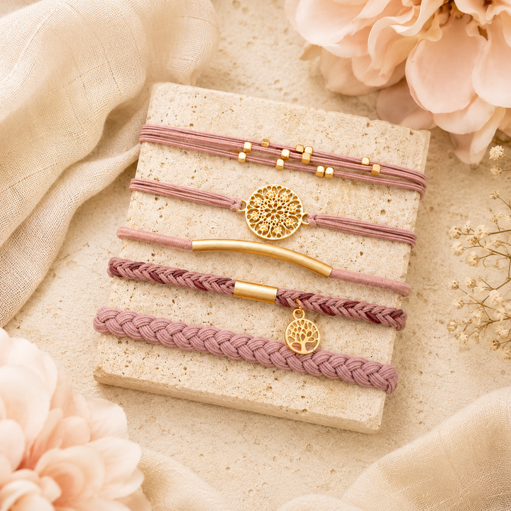 Multi Layer Bracelet + Hair Ties, Assorted