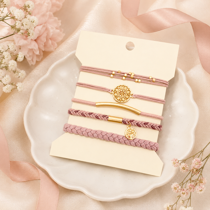 Multi Layer Bracelet + Hair Ties, Assorted
