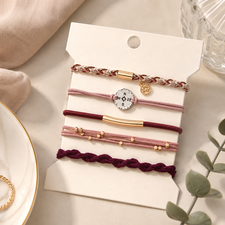 Multi Layer Bracelet + Hair Ties, Assorted