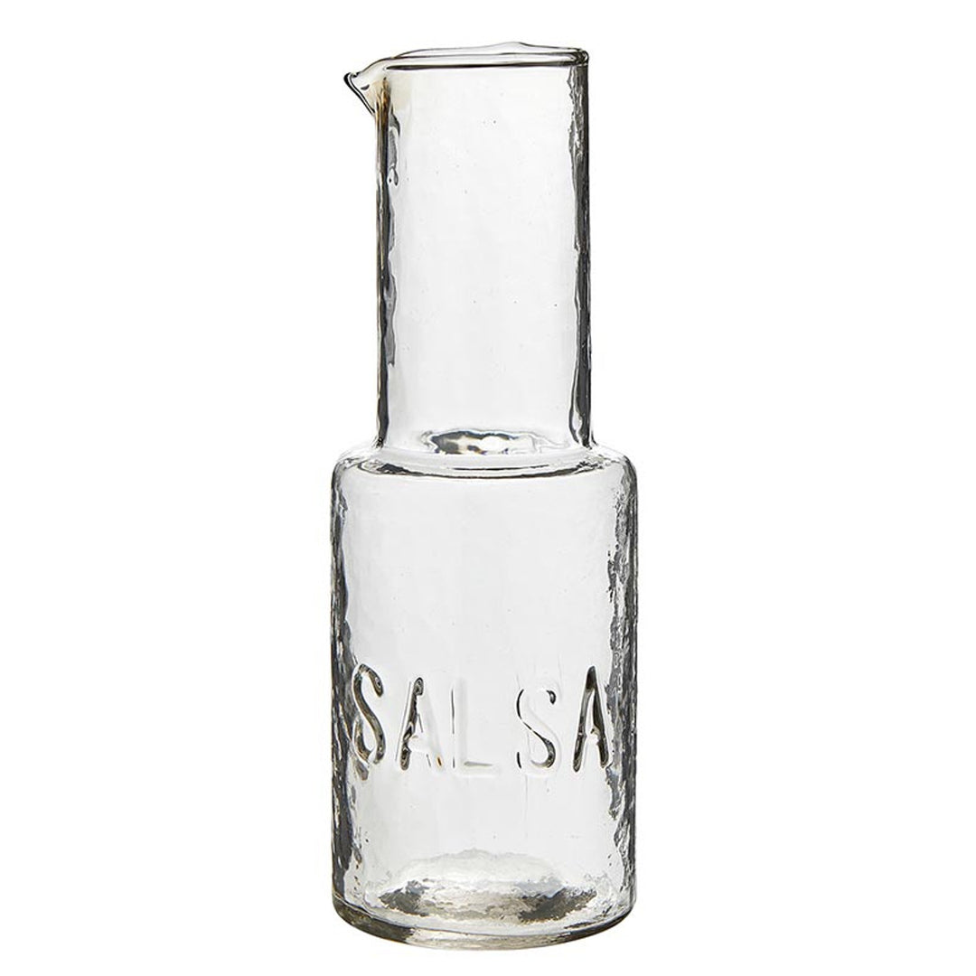 Hammered Glass Embossed Salsa Carafe
