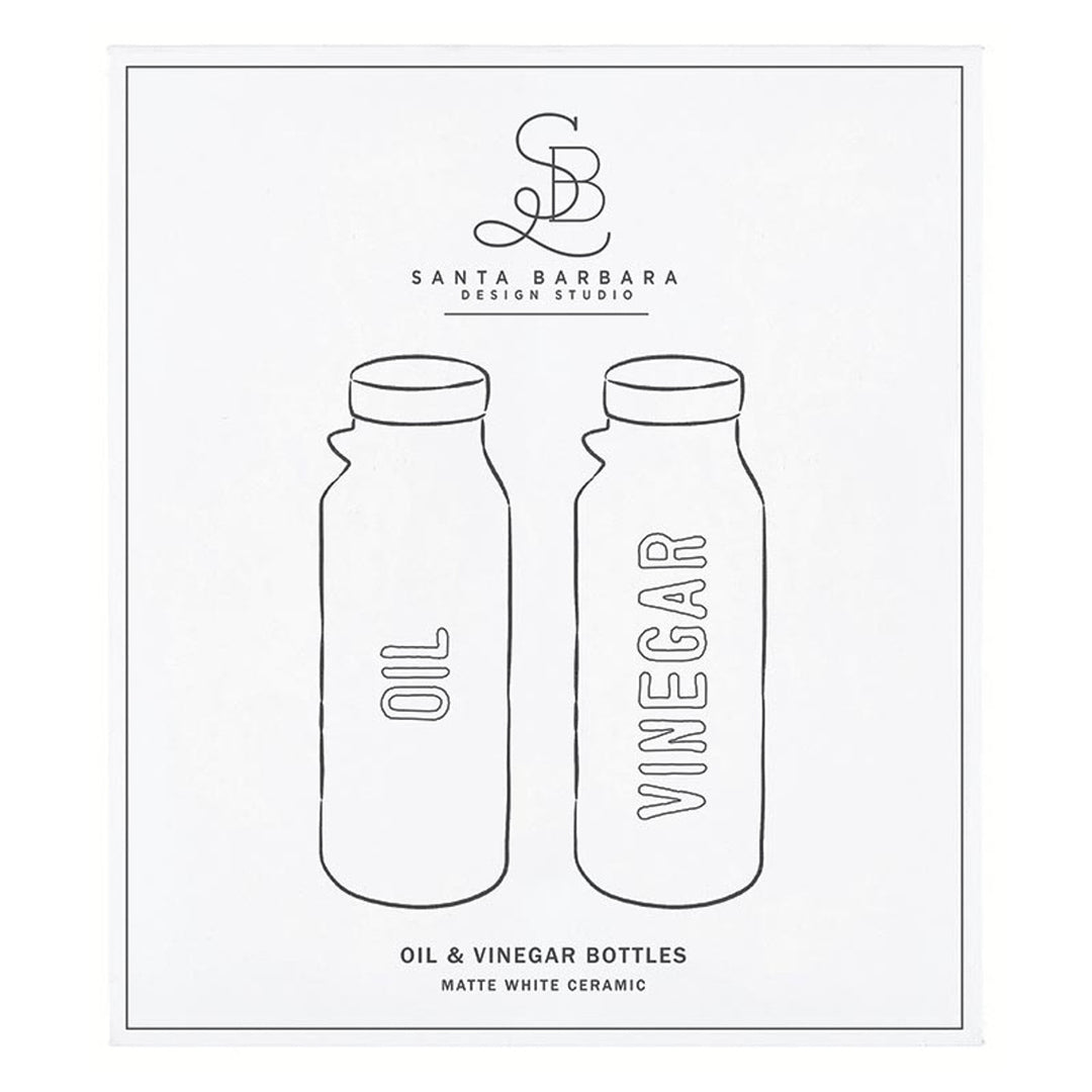 Oil + Vinegar Bottle Set, Matte White