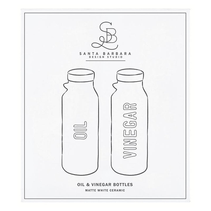 Oil + Vinegar Bottle Set, Matte White