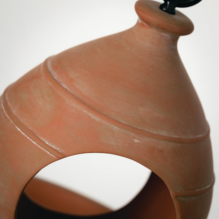 Terracotta Bird Feeder with Black Chain