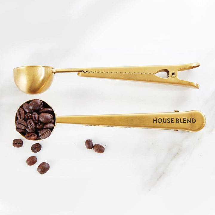 Coffee Scoop + Clip, Gold