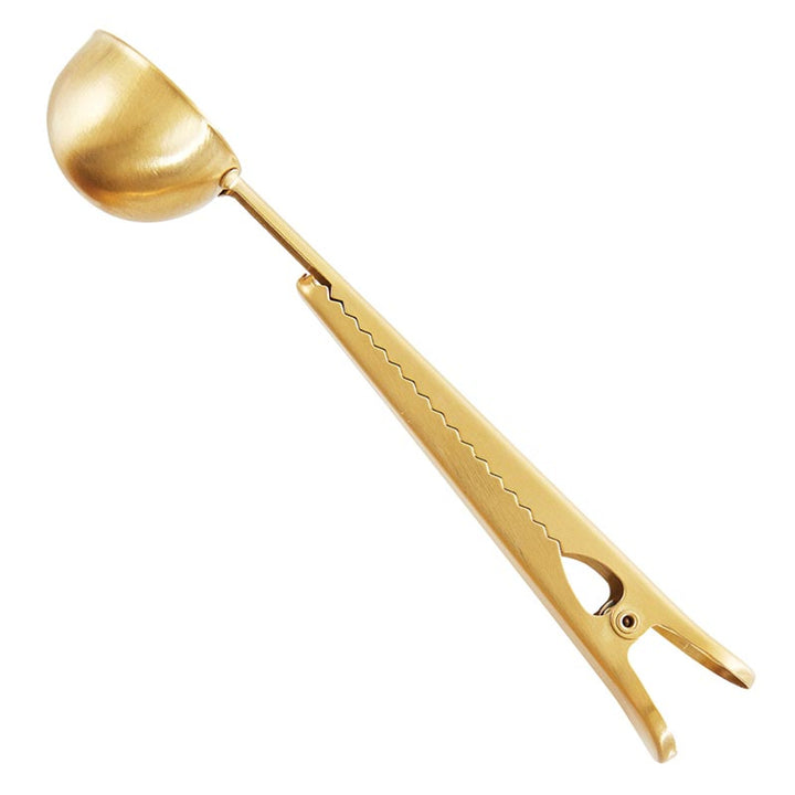 Coffee Scoop + Clip, Gold