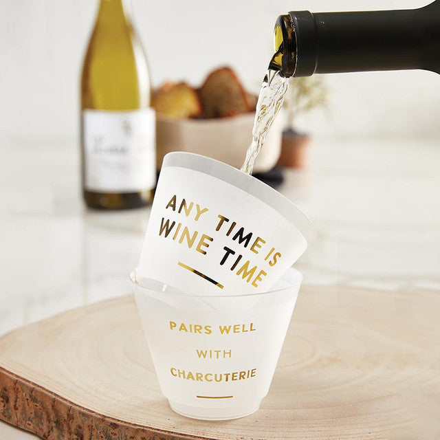 Plastic Frost Cups "Pairs Well..." - 9oz - 8 piece