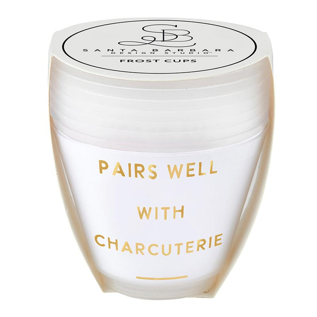 Plastic Frost Cups "Pairs Well..." - 9oz - 8 piece