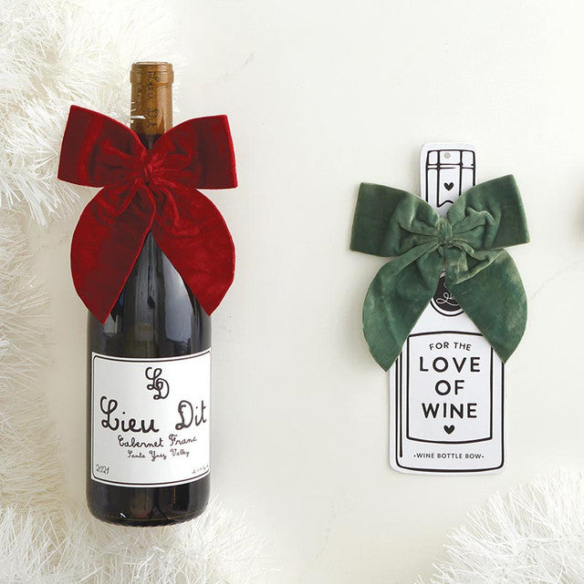 Wine Bottle Velvet Gift Bow