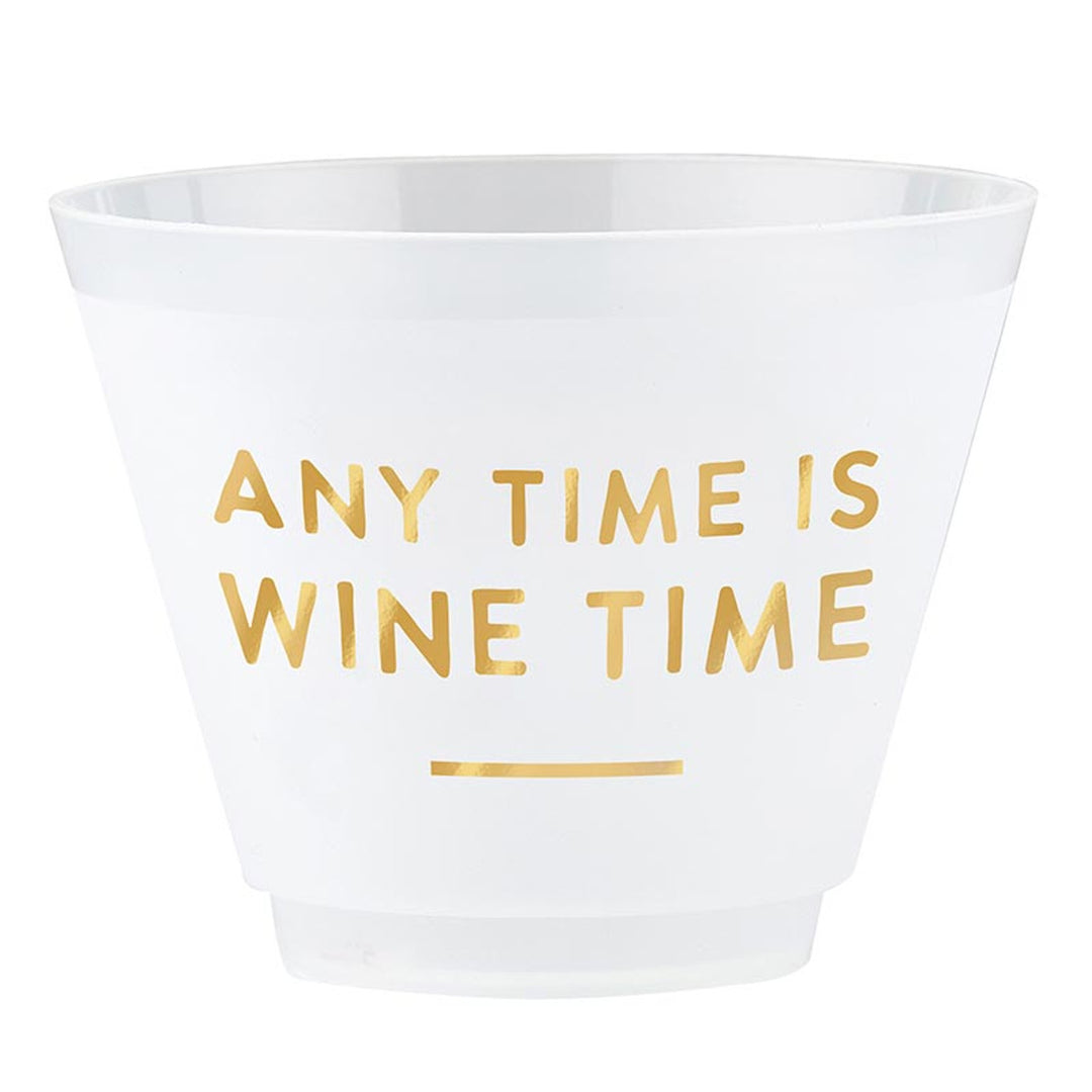 Plastic Frost Cups "Wine Time" - 9oz - 8 piece