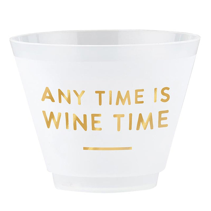 Plastic Frost Cups "Wine Time" - 9oz - 8 piece