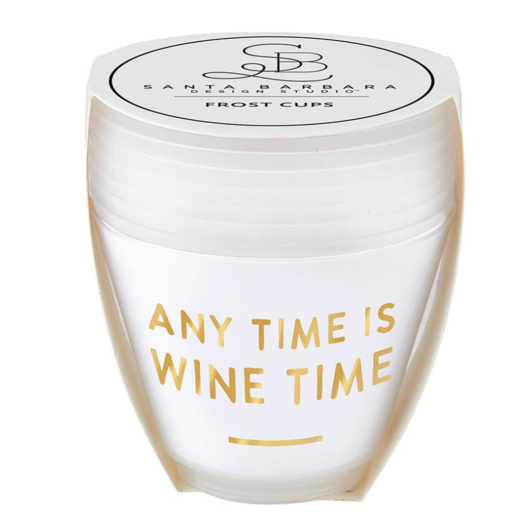 Plastic Frost Cups "Wine Time" - 9oz - 8 piece