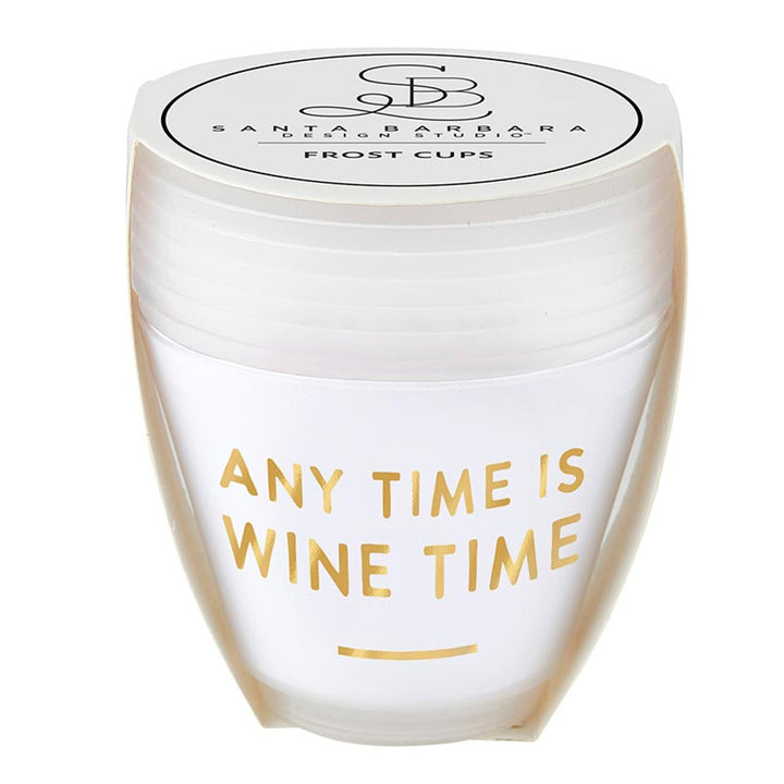 Plastic Frost Cups "Wine Time" - 9oz - 8 piece