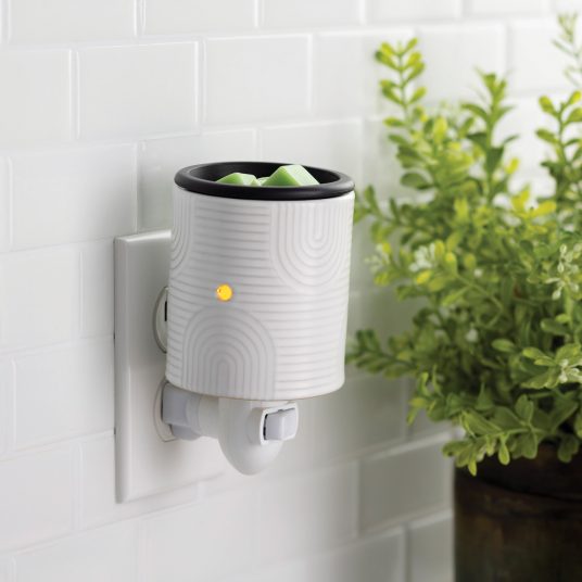 White Art Deco Pluggable Fragrance Warmer