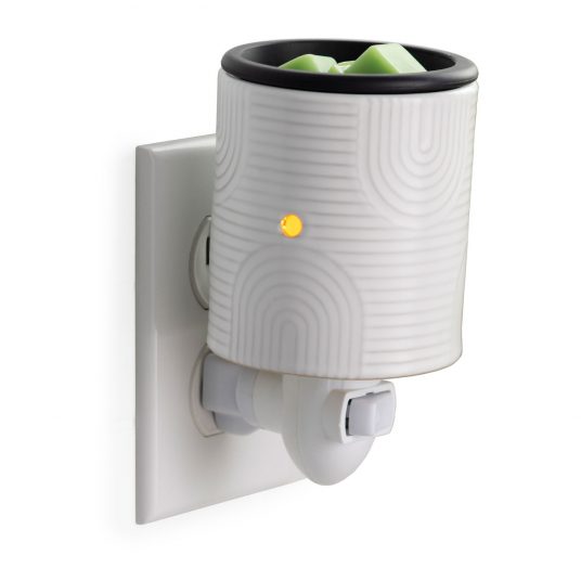 White Art Deco Pluggable Fragrance Warmer
