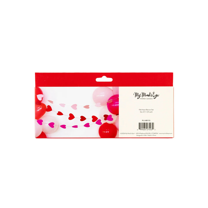 Felt Heart Banner, 3&