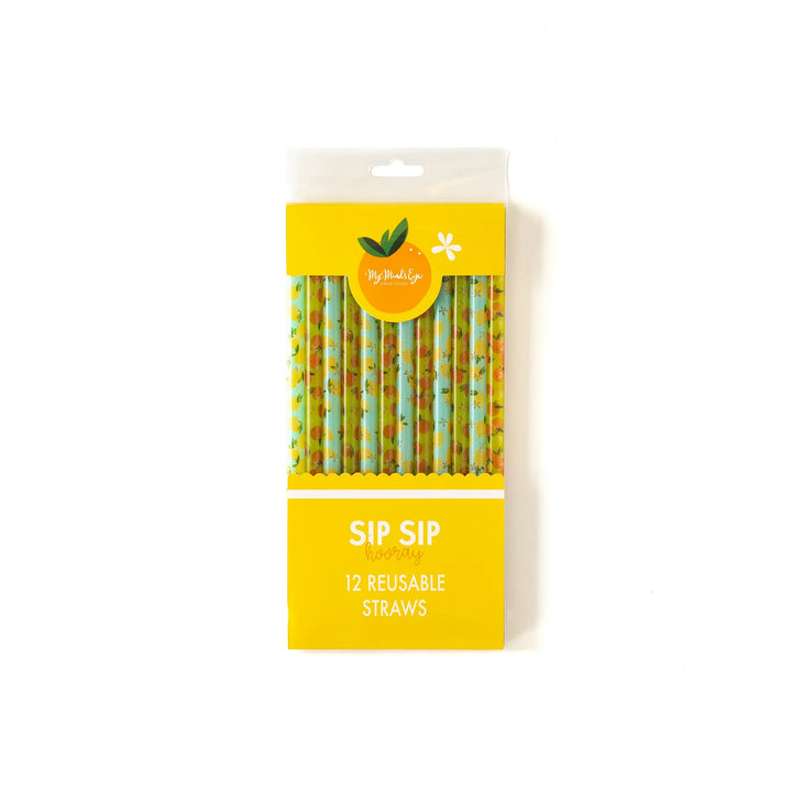 Fruit Basket Reusable Straws, 12 ct
