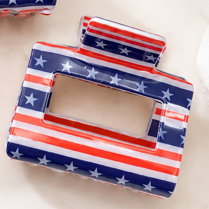 USA Flag Hair Claw Clips