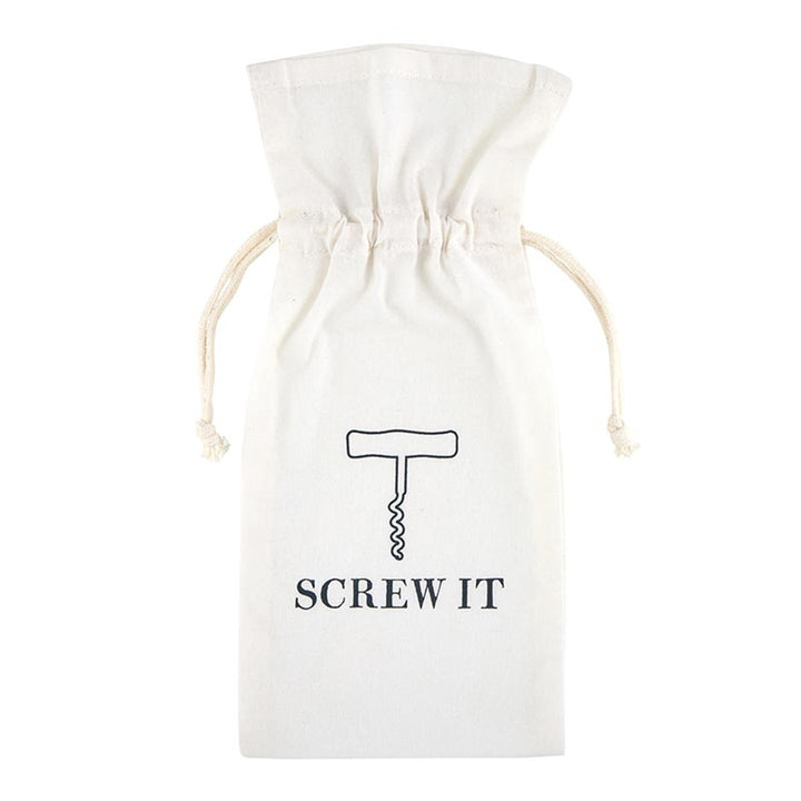 "Screw It" Muslin Wine Bag