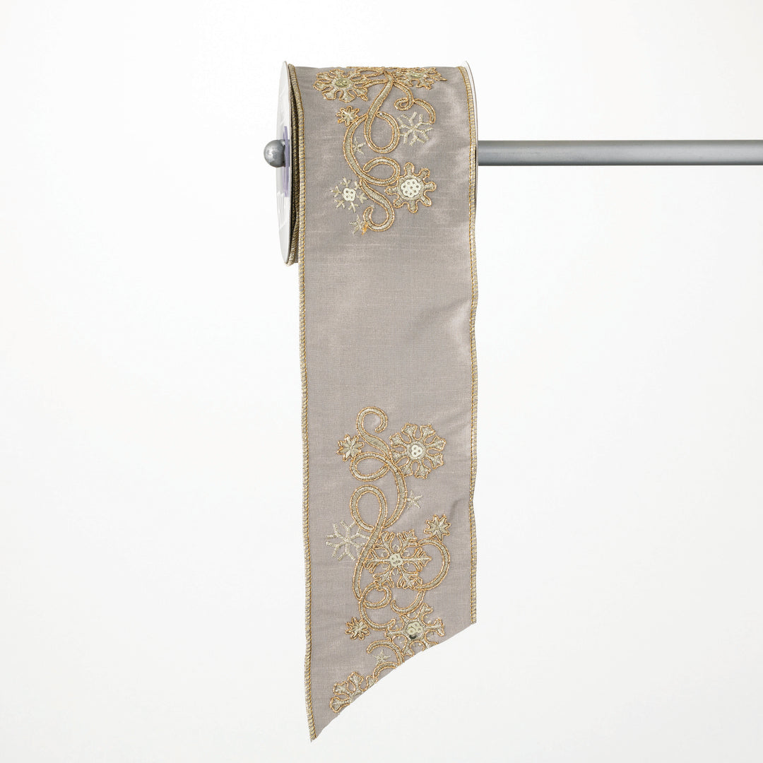 Shimmer Golden Snowflake Ribbon, 30&