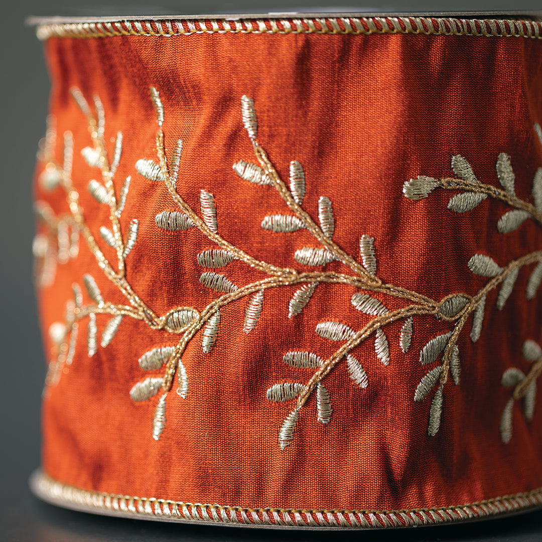 Rust + Gold Leaf Ribbon, 15&